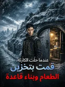 الملصق الرسمي لمسلسل عندما حلّت الكارثة، قمت بتخزين الطعام وبناء قاعدة